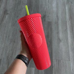 Starbucks Tumbler Dragonfruit Coral Pink Studded - 24 oz
